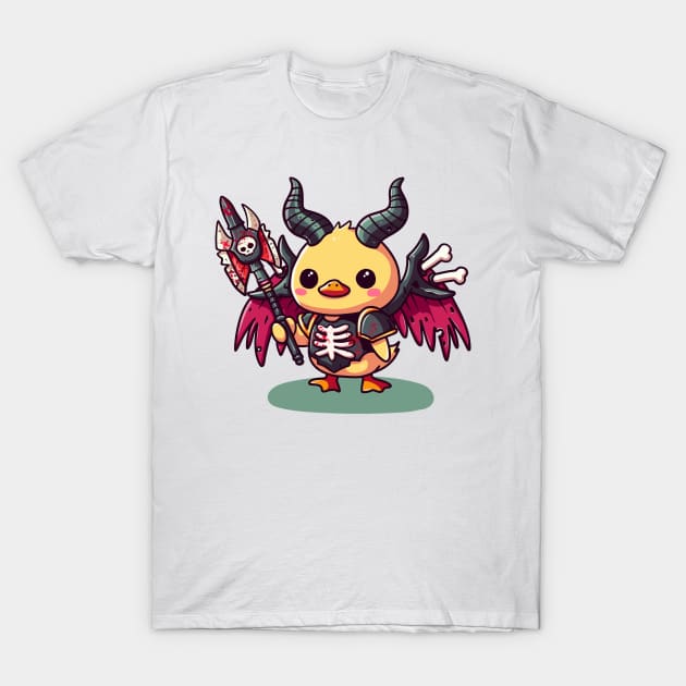 The Spooky Warrior Duck T-Shirt by KilkennyCat Art